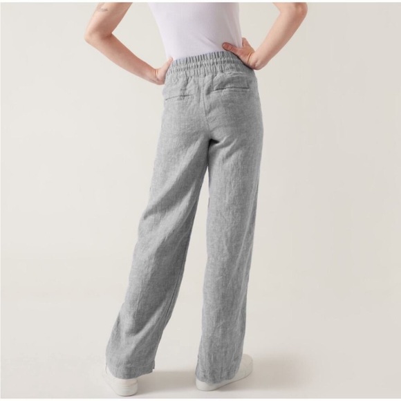 Athleta Cabo Linen Wide Leg Pant Grey Size 6 - Picture 4 of 12
